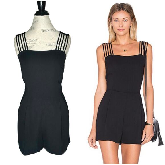 BB Dakota | Women | Melody Black Multi Strap Short Romper - Picture 1 of 12